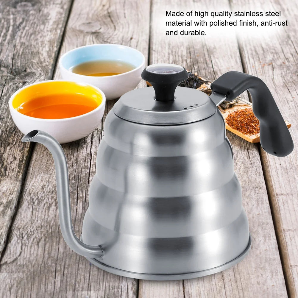 Stainless Steel Tea Pot with Gooseneck and Built-in Thermometer (1.2L) O9845