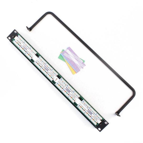 24 Port CAT 6 Black Plastic Steel Patch Panel H550