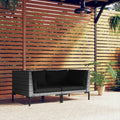 Half Round Poly Rattan Patio Sofas with Cushions X59772