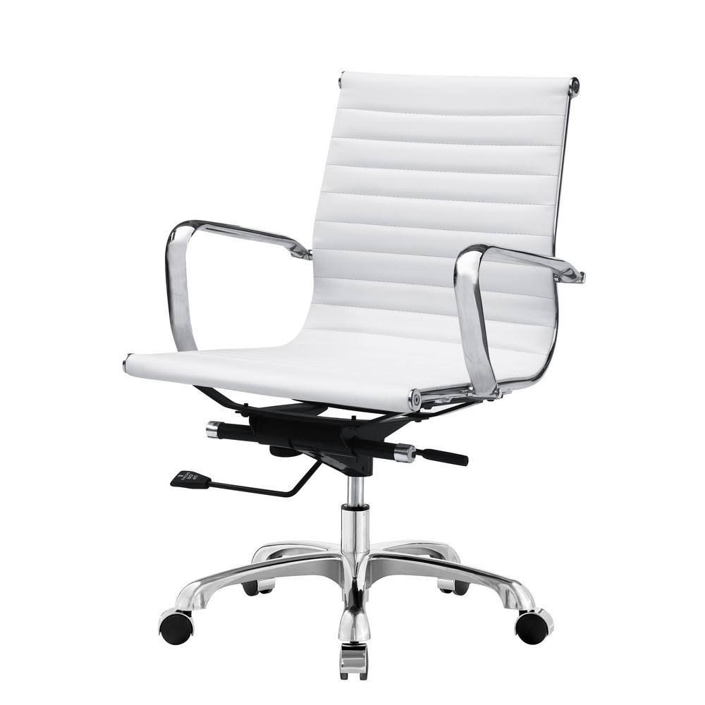 White Mid Back Office Chair I463142