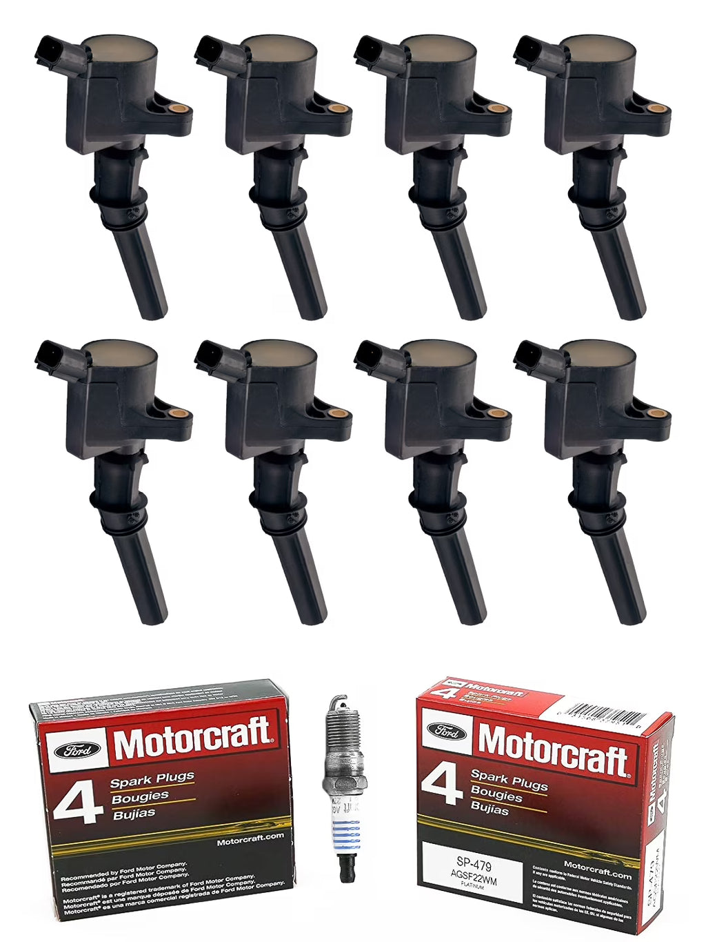 8 Ignition Coils and 8 Spark Plugs for 4.6L V8 E4306