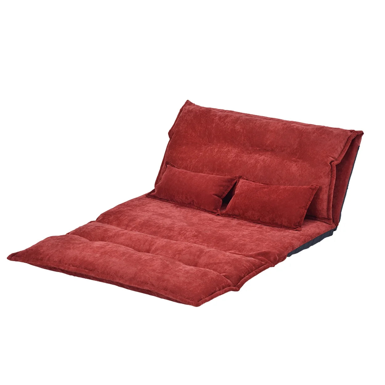 Red Sofa Bed with 5 Way Adjustable Back and Pillows Y814