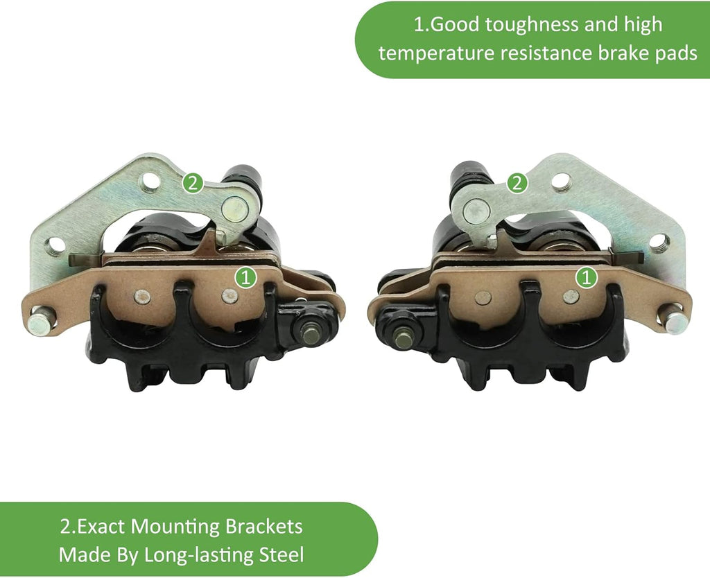 Front Left Right Brake Calipers & Pads for Kawasaki KFX700 Brute Force 650 Prairie 650 700 KVF650 KVF700 D919191