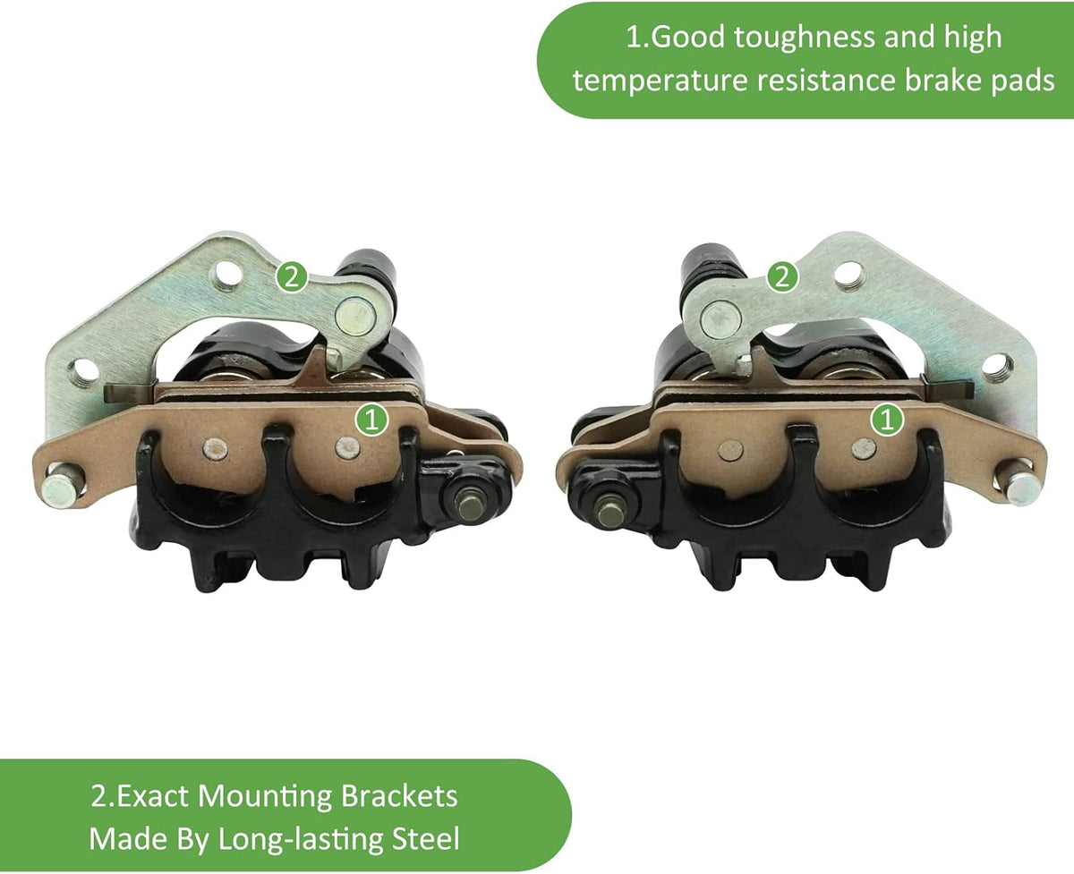 Front Left Right Brake Calipers & Pads for Kawasaki KFX700 Brute Force 650 Prairie 650 700 KVF650 KVF700 D919191