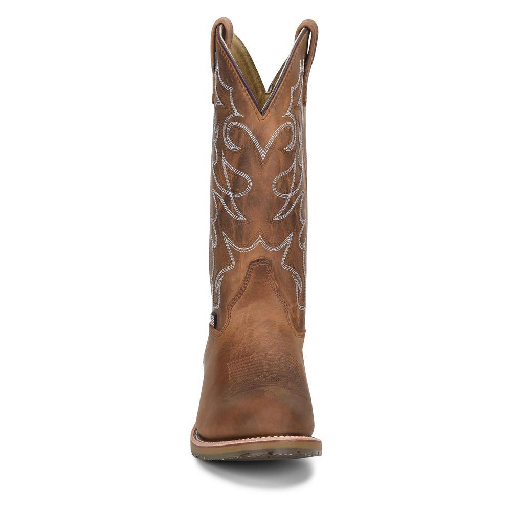 Men's Double H 12 inch Gel Ice Work Western, Size: 8, Brown H40640