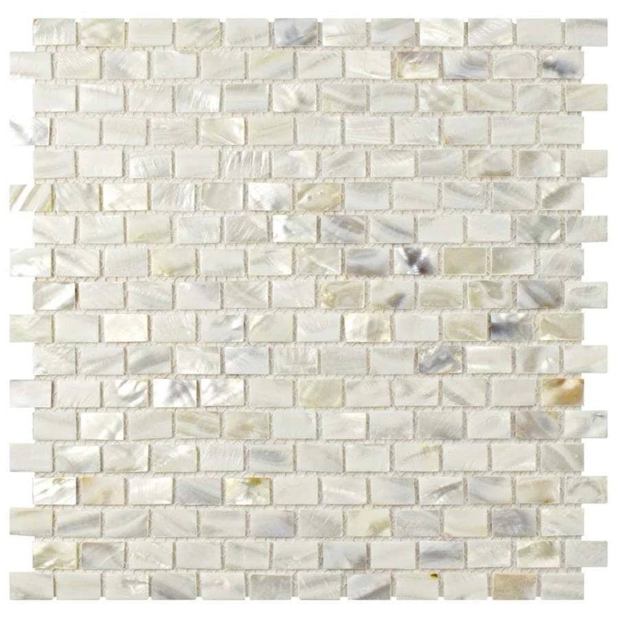 11.5x11.75-inch White Natural Seashell Mosaic Wall Tile C1487