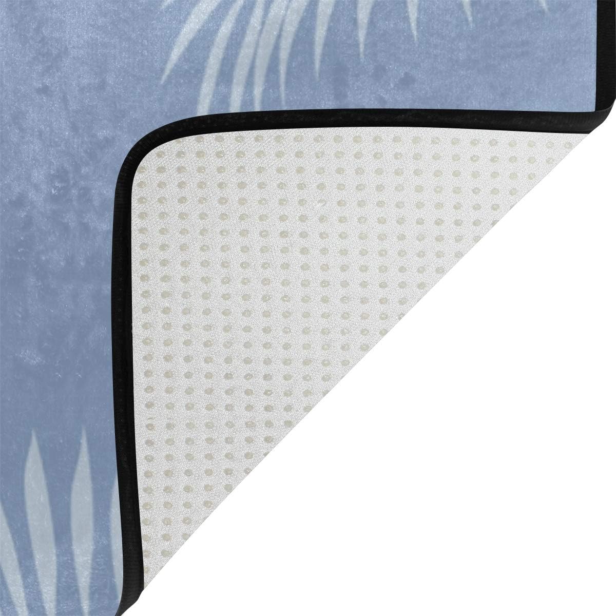 Pink Flamingo with Palm Leaves Lightweight Area Rug U4606
