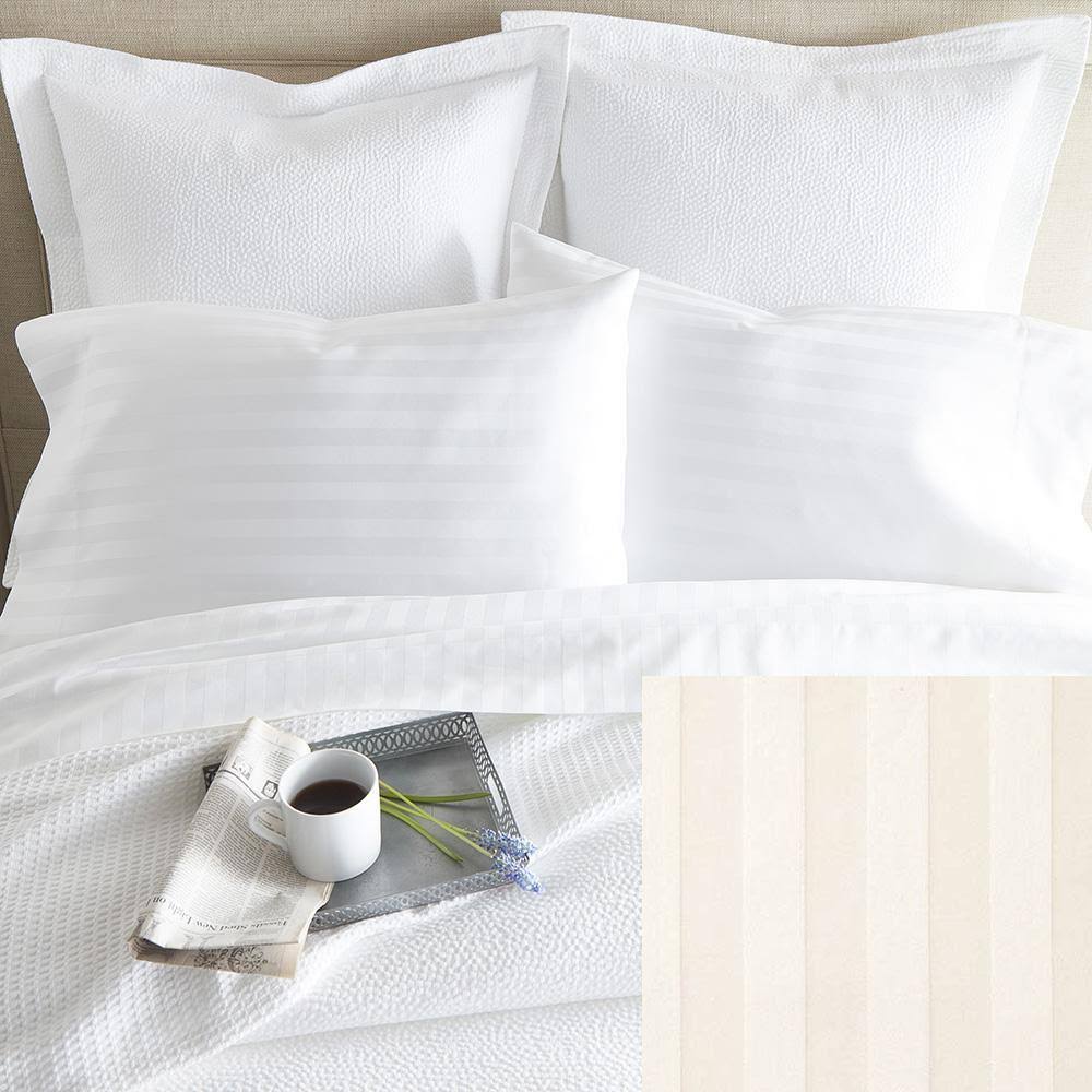 Ivory Striped Sateen Fitted Sheet Twin XL A966722