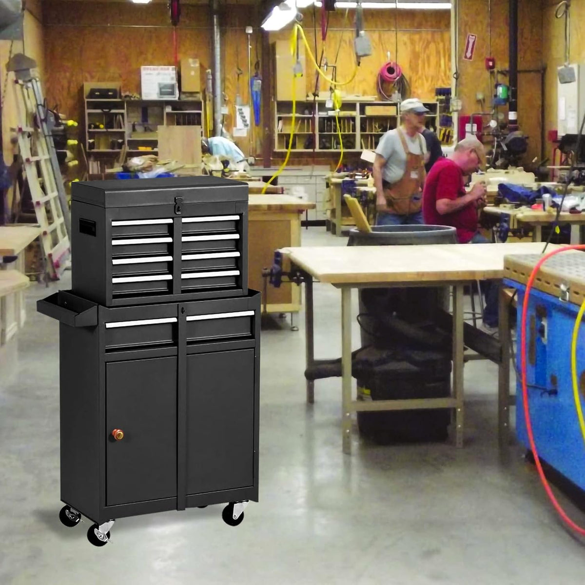Black 5-Drawer Rolling Tool Chest with Wheels L497420