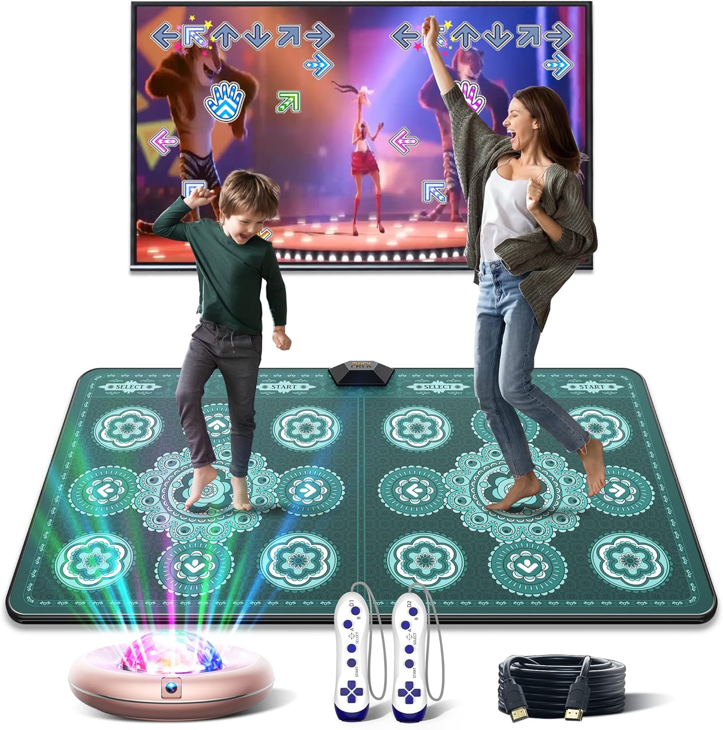 Dance Mat for TV, Wireless Musical Electronic Dance Mats with HD Camera, Double User Non-Slip Dance Step Pad T96608