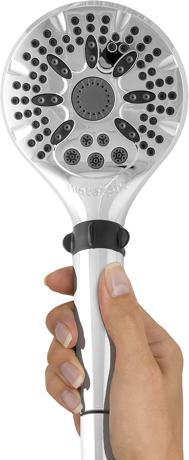 Chrome Hand Held Shower Head with 5-Foot Shower Hose, 5 Spray Modes, Pack of 2 V638