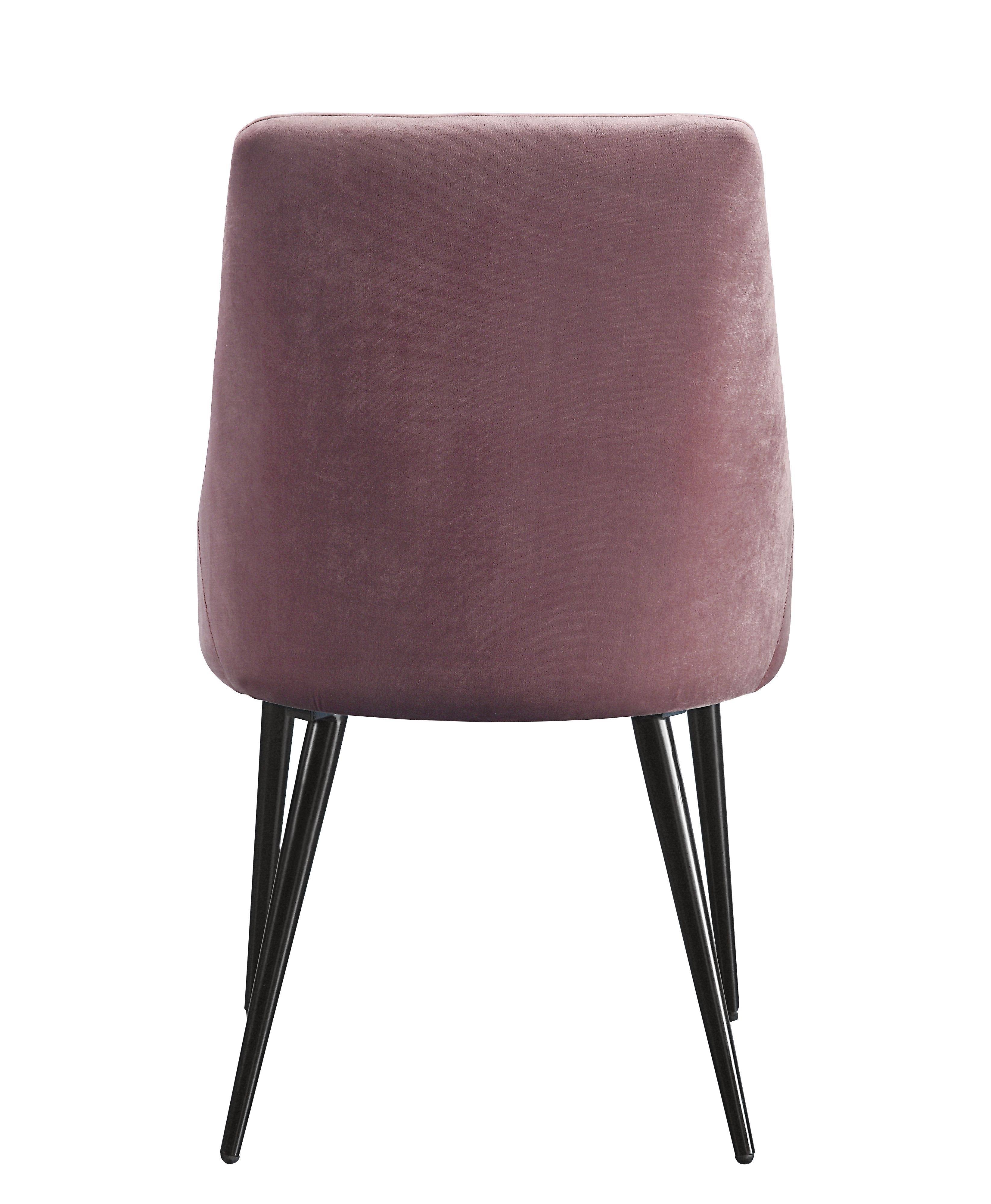 Pink Fabric Side Chair with Black Finish T766