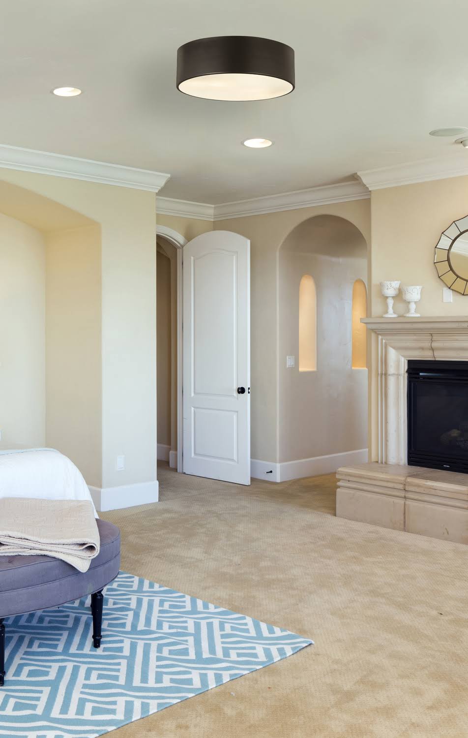 3 Light Flush Mount Bronze Finish E380