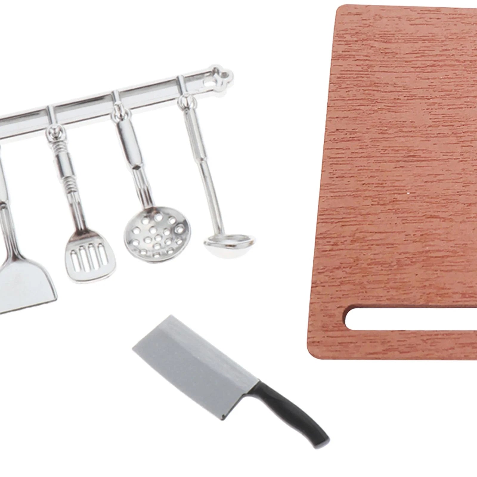 Mini Metal Dollhouse Kitchen Cookware Set with Chopping Board D981434