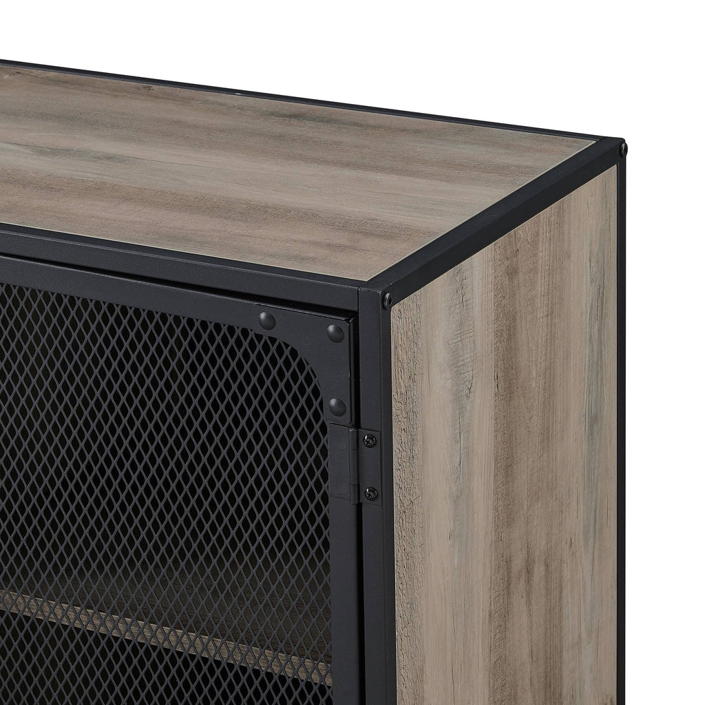 Grey Wash Industrial TV Stand Console U402983