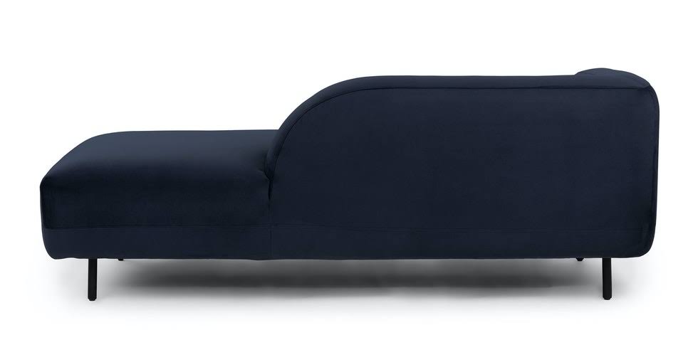 Blue Velvet Daybed with Black Metal Legs B9514