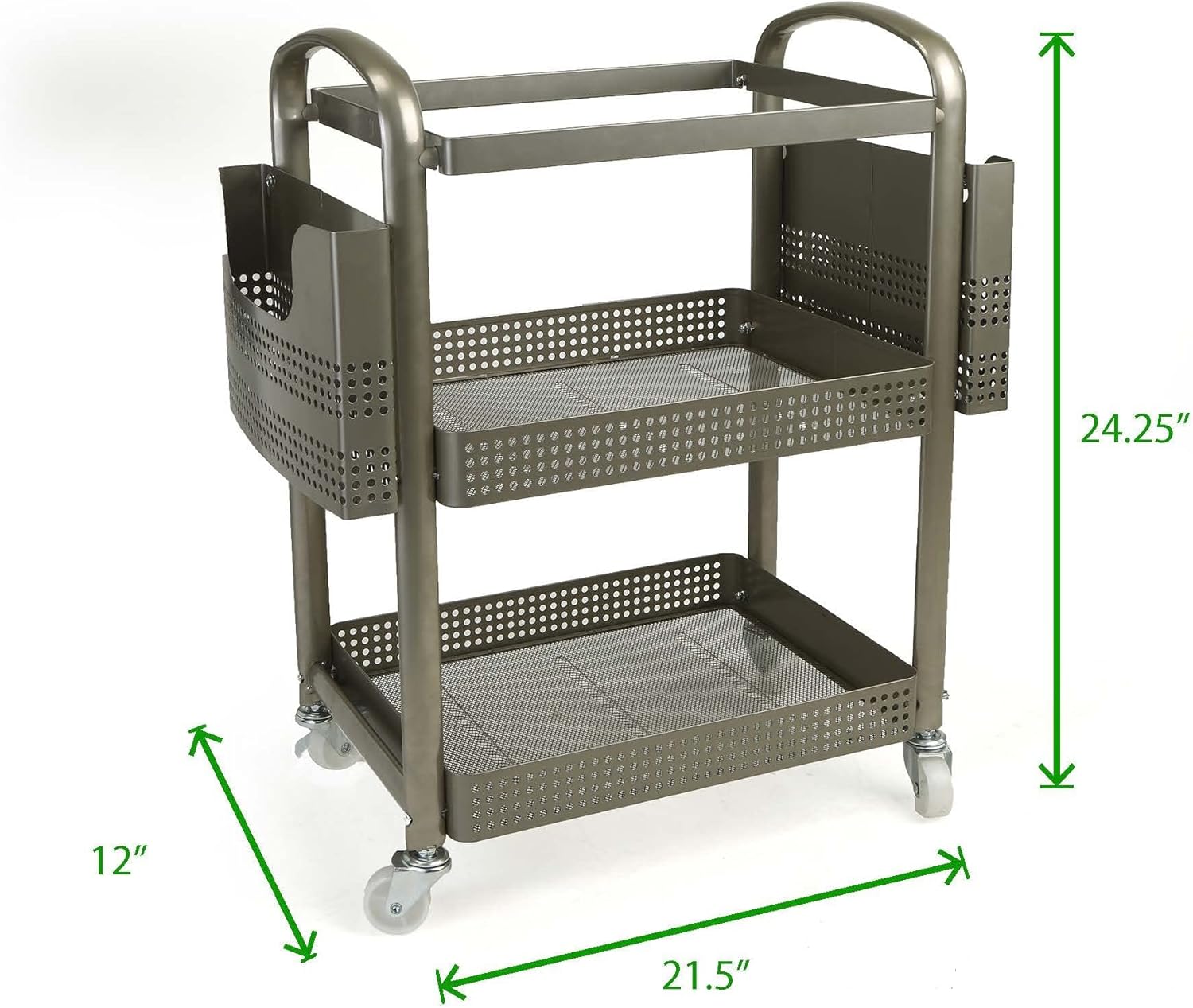 Silver Metal Mobile File Cart O430