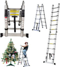 Telescoping Ladder 12.5 FT Aluminum Lightweight Compact Ladder with Stabilizer Bar, 330lb Load Capacity V9565