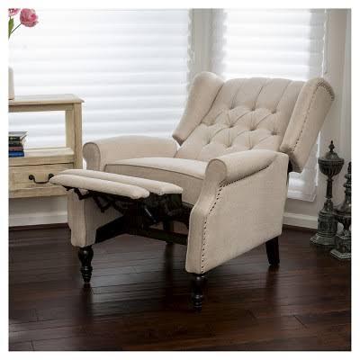 Light Beige Fabric Recliner Club Chair W520205