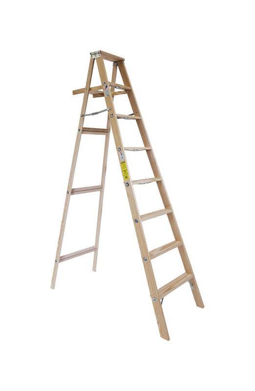 8 Foot H Wood Step Ladder Type II 225 Pound A236