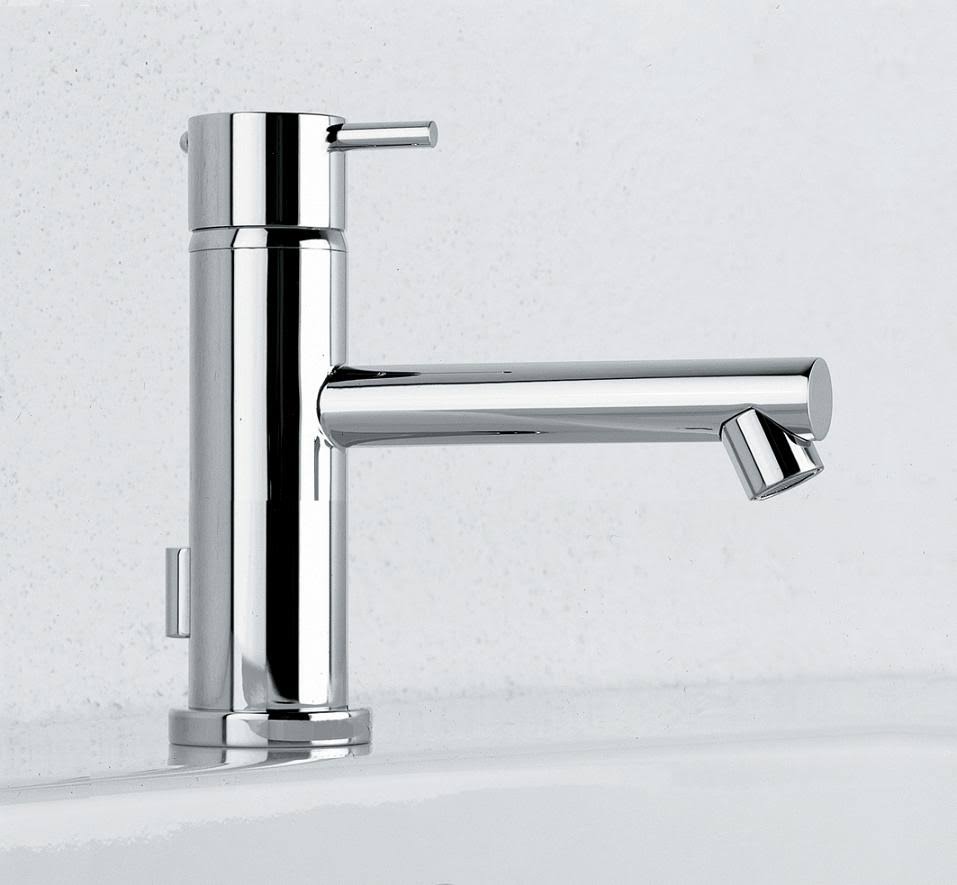 Brushed Nickel Deck Mount Single Hole Bathroom Faucet with Pop-Up R900
