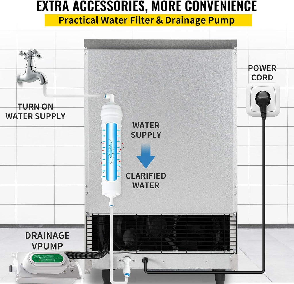110V Commercial Ice Maker with Stainless Steel Construction A341209