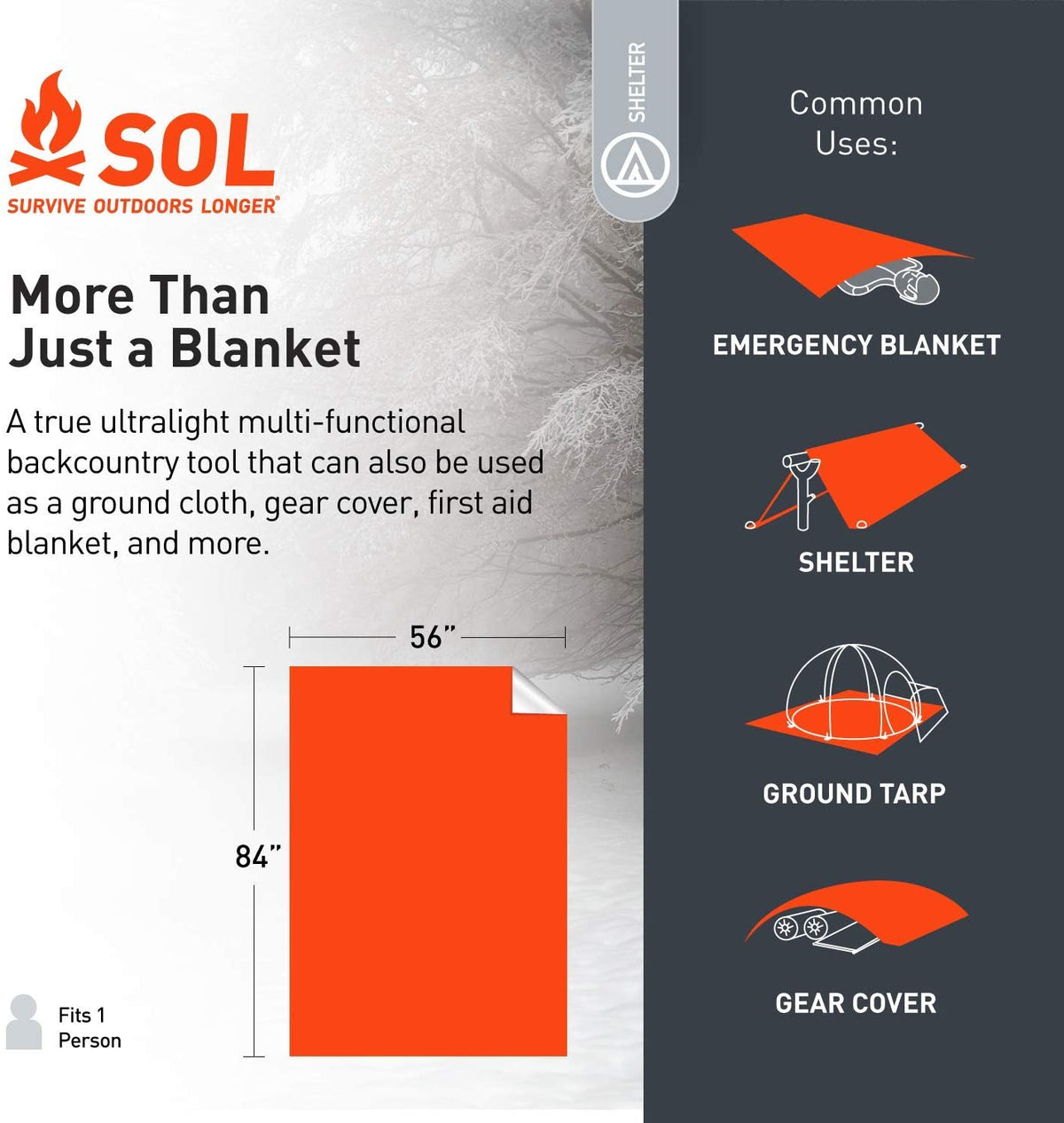 90% Reflective Emergency Blanket, Pack of 4 C257