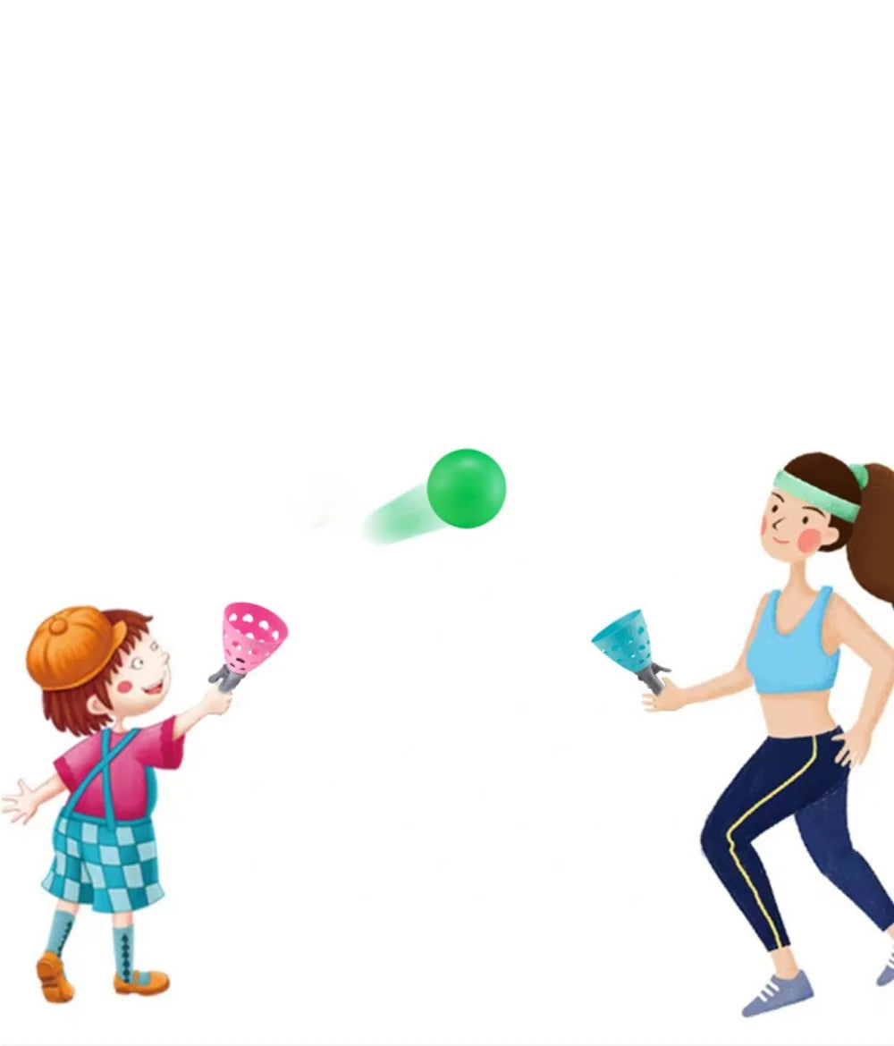 Pop and Catch Ball Games with 2 Launcher Baskets and 4 Balls O4782