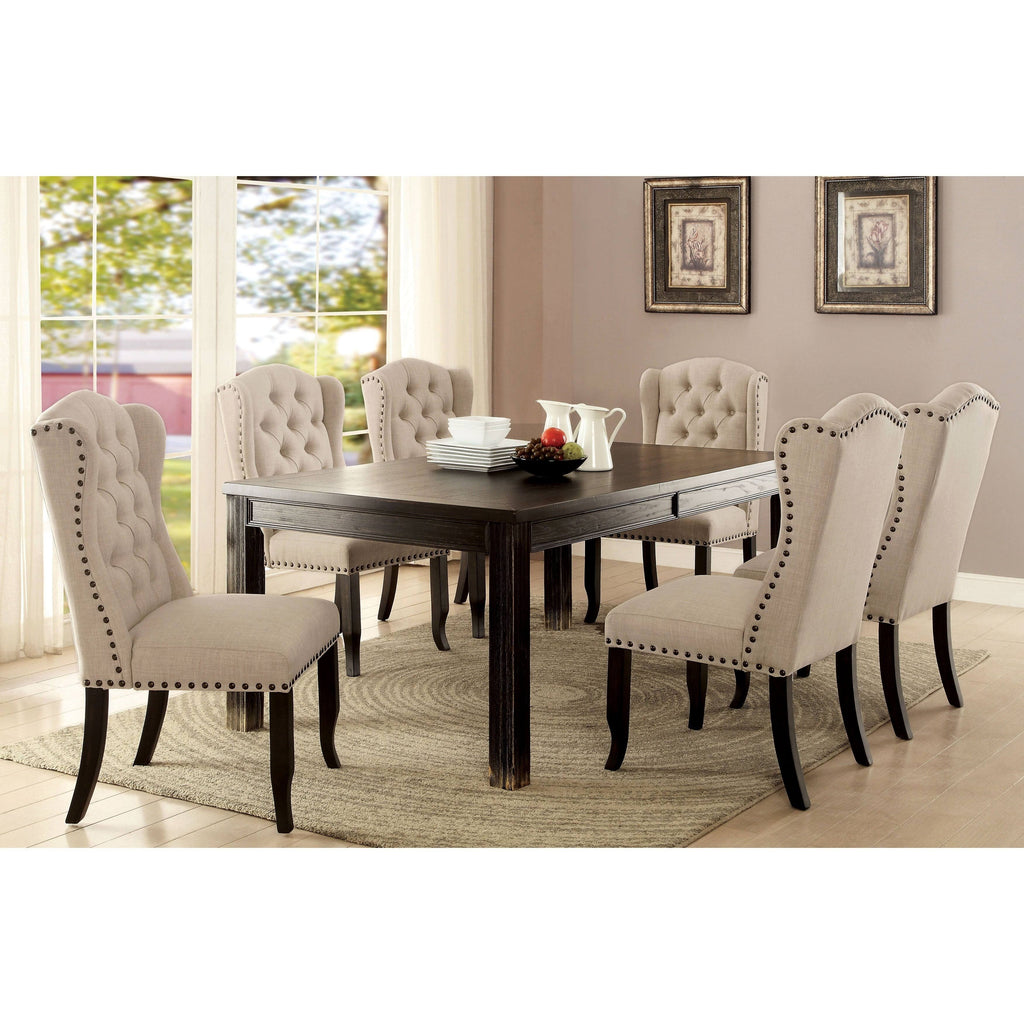Black Solid Wood Dining Table 72-Inch S661173