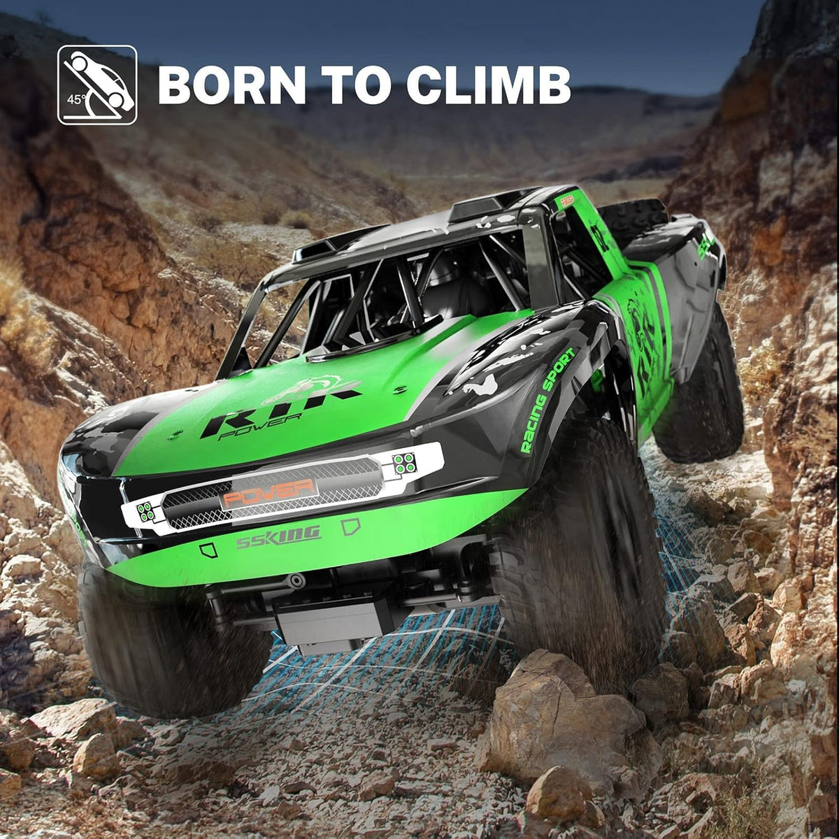 Green 4WD Waterproof Remote Control Monster Truck X7663