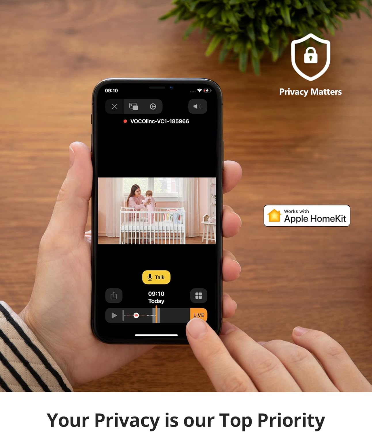1080P HomeKit Indoor Security Camera with Night Vision and 2-Way Audio E684092