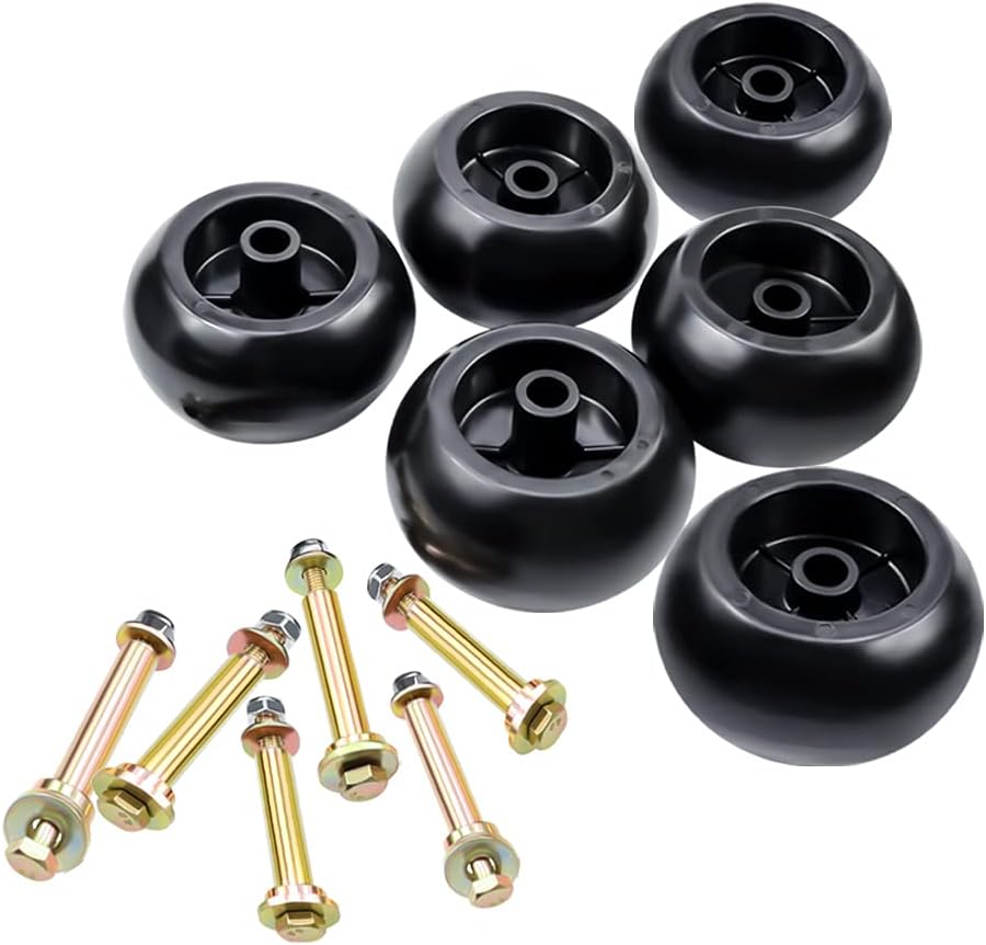 Pack of 6 Black Mower Anti Scalp Deck Wheel Y838