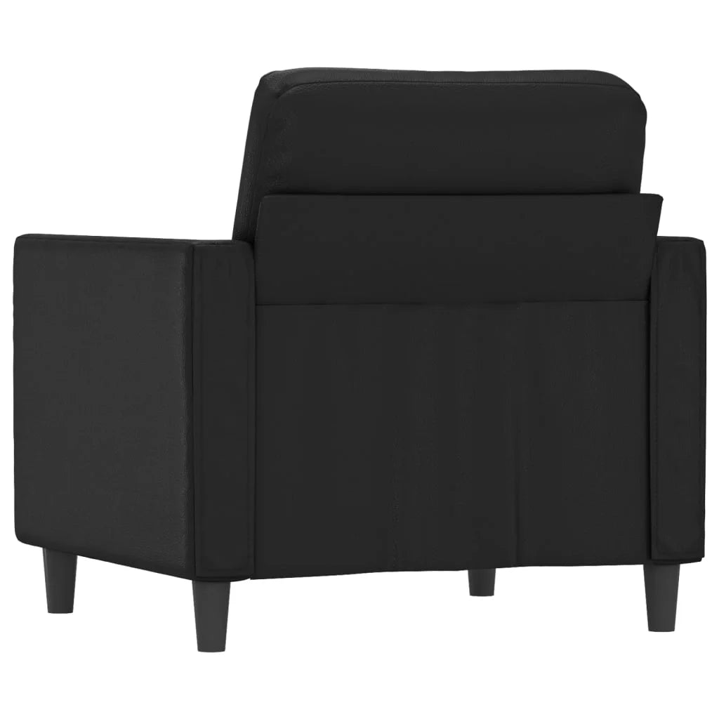 Black Faux Leather Sofa Chair V556