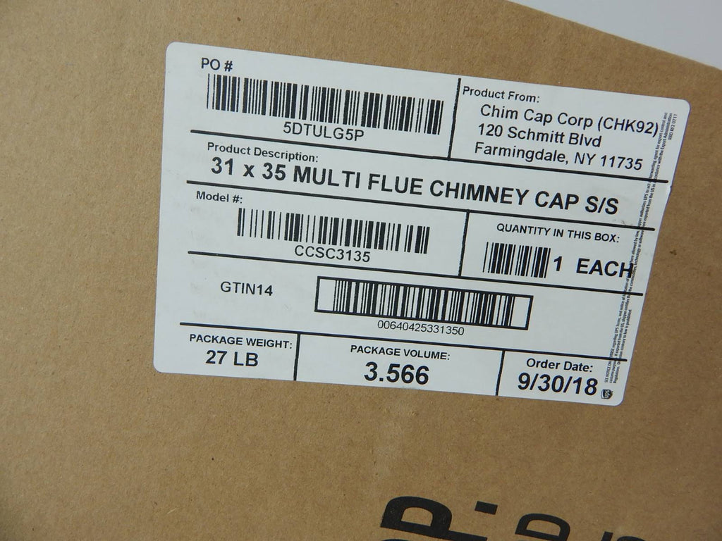 31-Inch x 35-Inch Multi Flue Crown Mount Chimney Cap Stainless Steel E5893