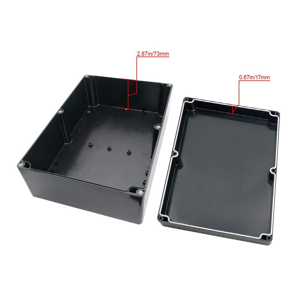 ABS Plastic Electrical Project Case Power Junction Box Black 10.4 x 7.2 x 3.7 Pack of 1 X981