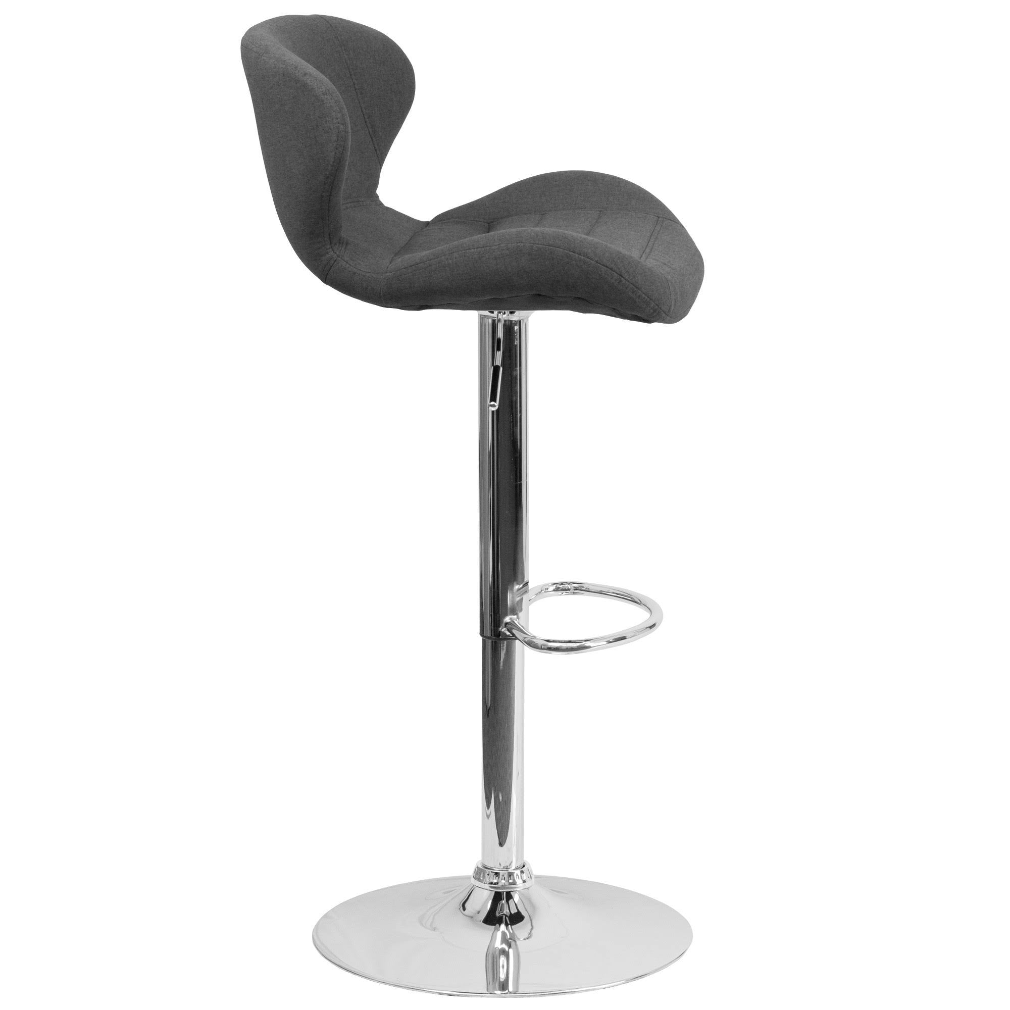 Charcoal Fabric Adjustable Height Barstool with Chrome Base G58076