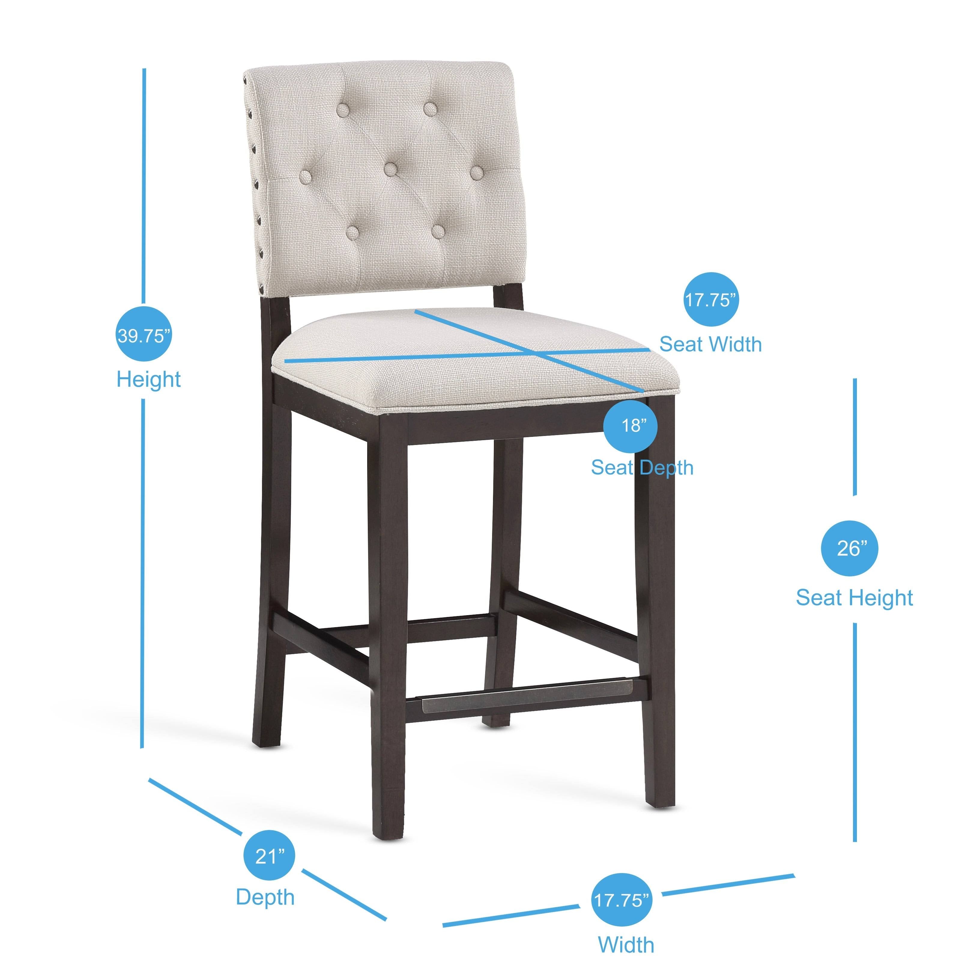 Walnut Button Tufted Counter Stool R413