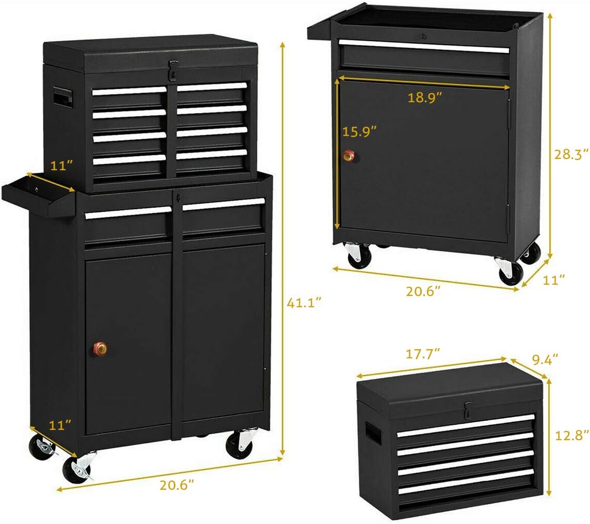 Black 5-Drawer Rolling Tool Chest with Wheels L497420