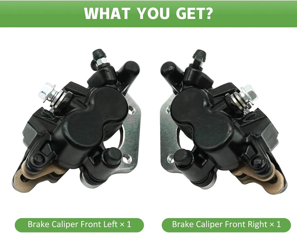 Front Left Right Brake Calipers & Pads for Kawasaki KFX700 Brute Force 650 Prairie 650 700 KVF650 KVF700 D919191