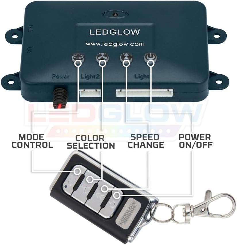 4pc Multi-Color LED Underbody Lighting Kit for Cars with Remote V372916