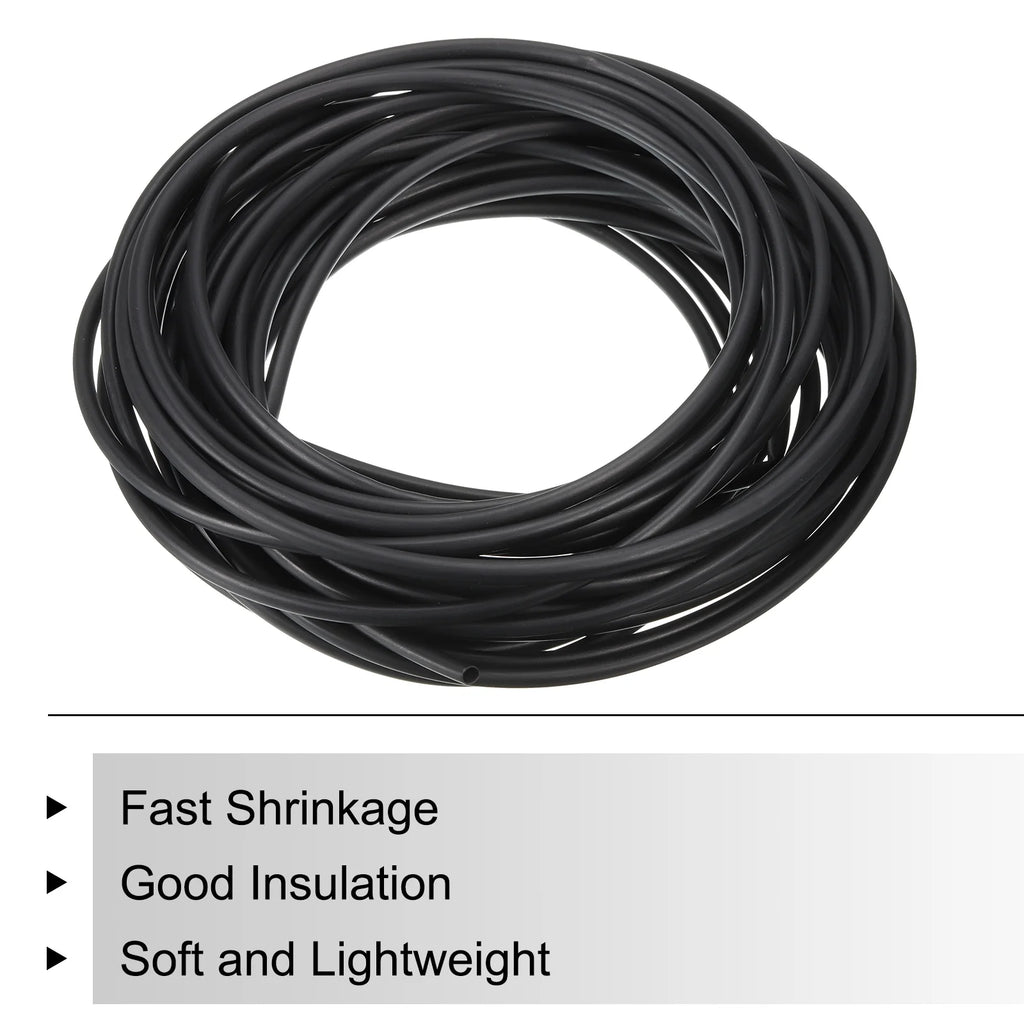 2pcs 1/4" Dia 50ft 4:1 Dual Wall Adhesive Lined Waterproof Heat Shrink Tubing Black O416