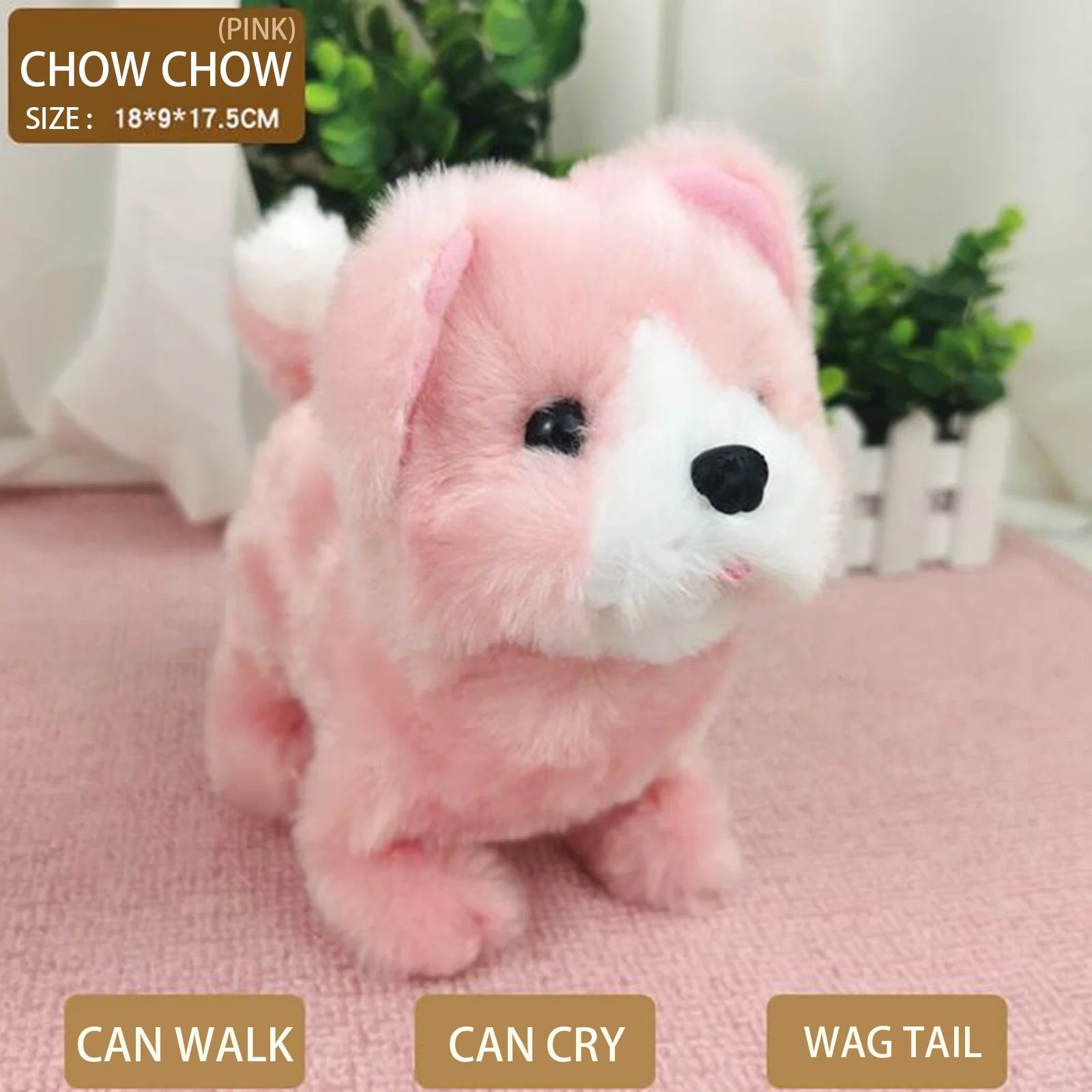 Pink Simulation Plush Dog Toy P445077
