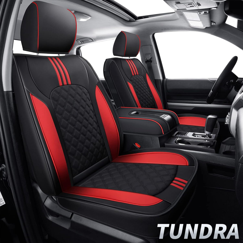 Black Faux Leather Waterproof Full Set Seat Covers with Center Console Cover J6549