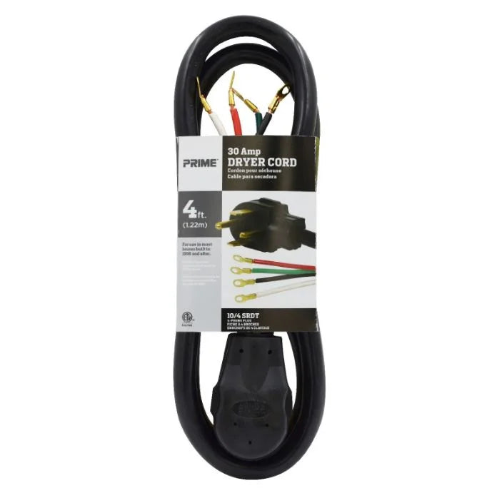 4 Feet 30 Amp 4-Wire Dryer Cord (2 Pack) N8809