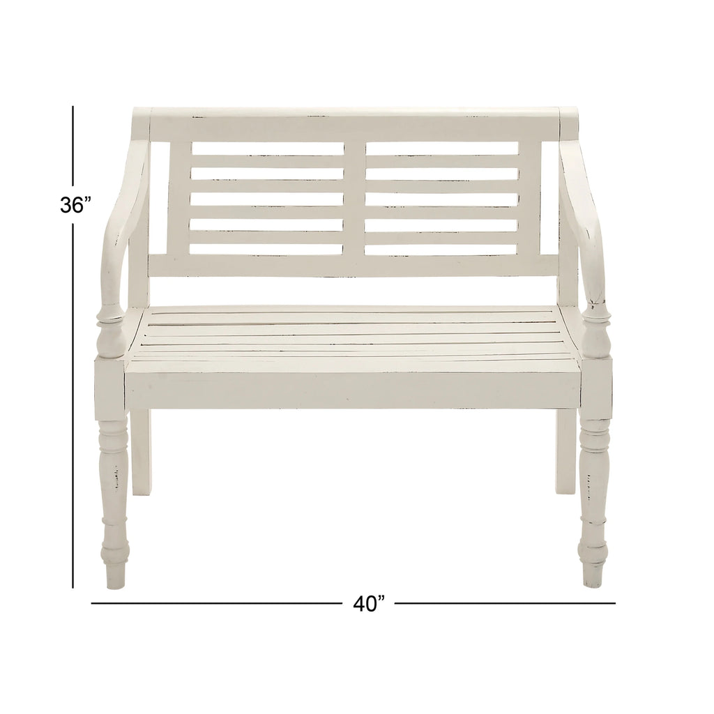 White Wood Bench D189