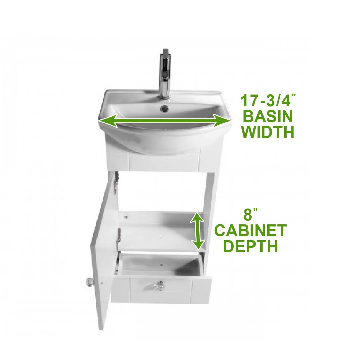 White Vanity Cabinet Bathroom Sink Y41729