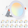 12 Pack 6 inch LED Recessed Lighting with Junction Box, Dimmable Downlight V217