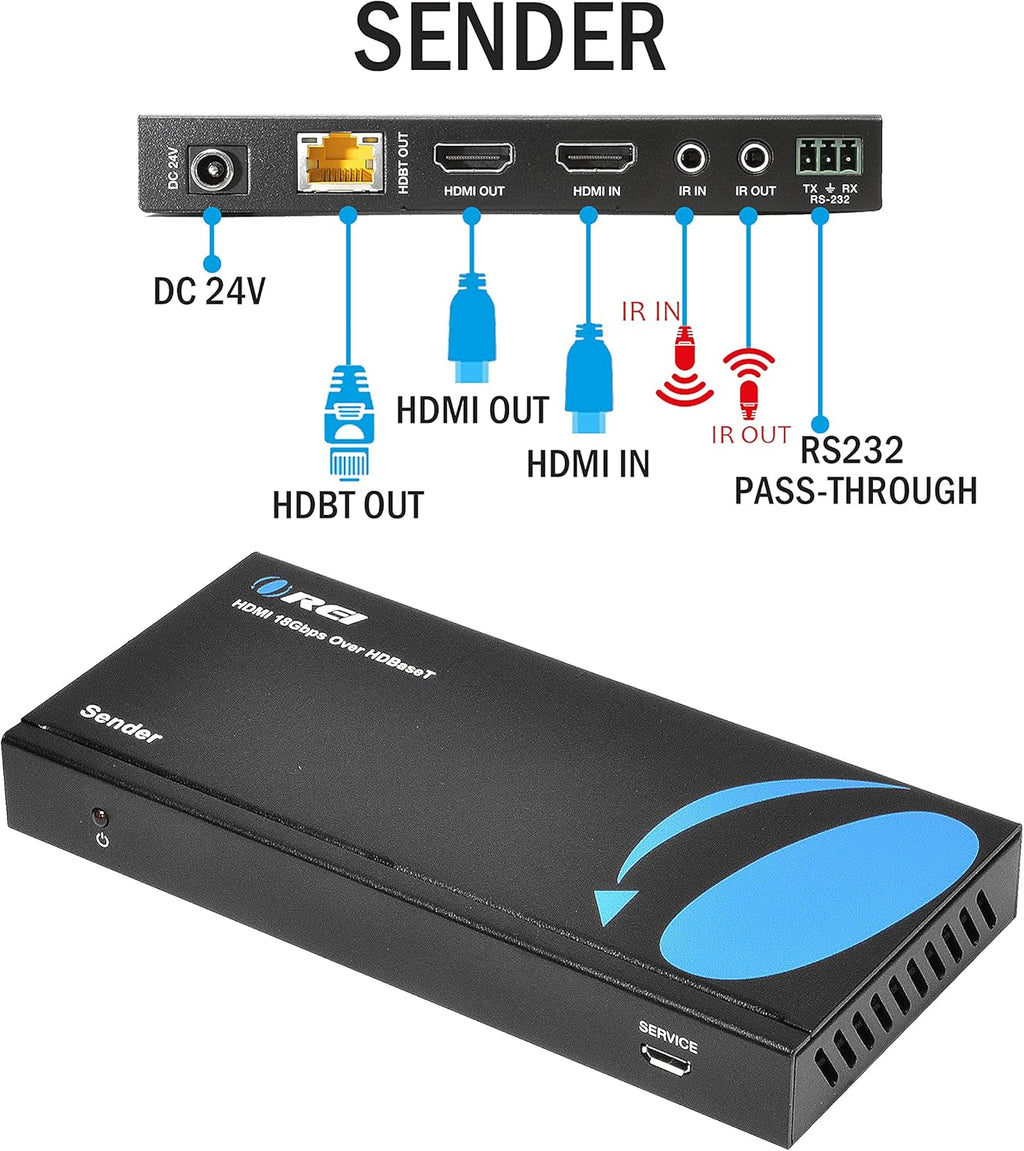 4K UltraHD Extender over HDBaseT Balun Full 18Gbps Over CAT 5/6/7 Ethernet Cable E544185