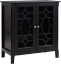 White Sideboard Display Cabinet with Double Glass Doors and 2 Shelves A2290