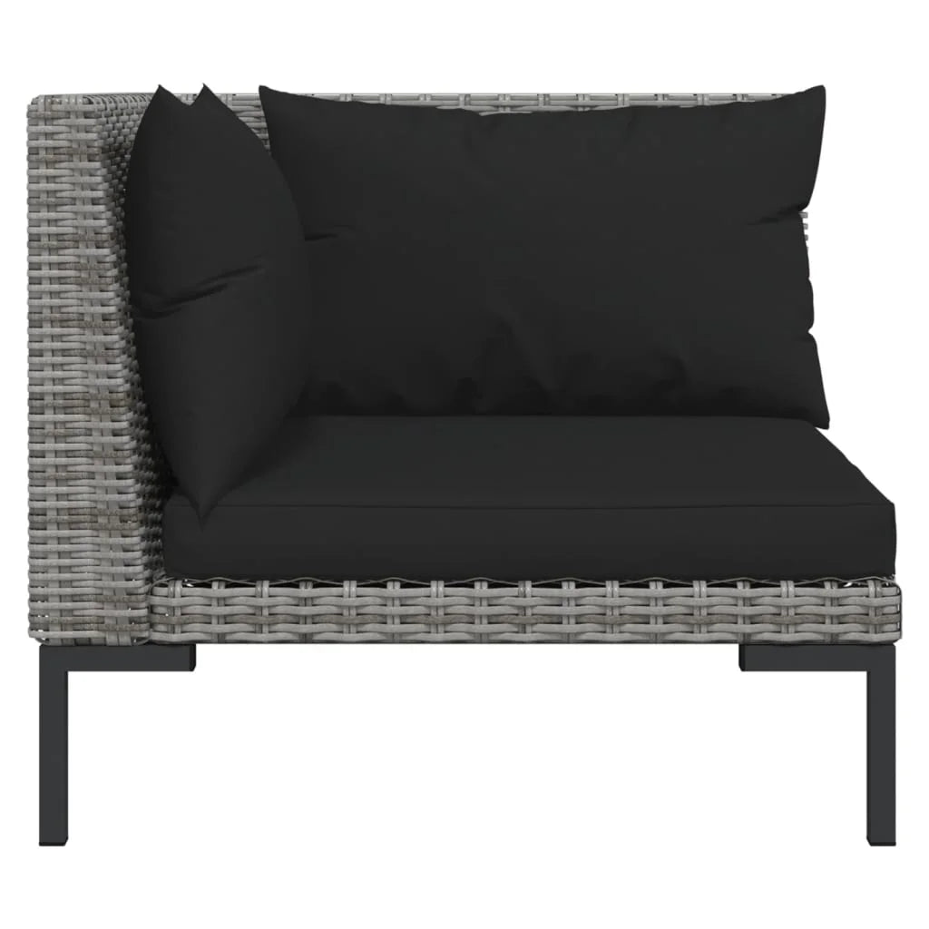 Half Round Poly Rattan Patio Sofas with Cushions X59772